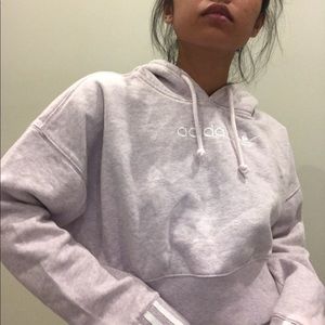 adidas originals purple cropped hoodie